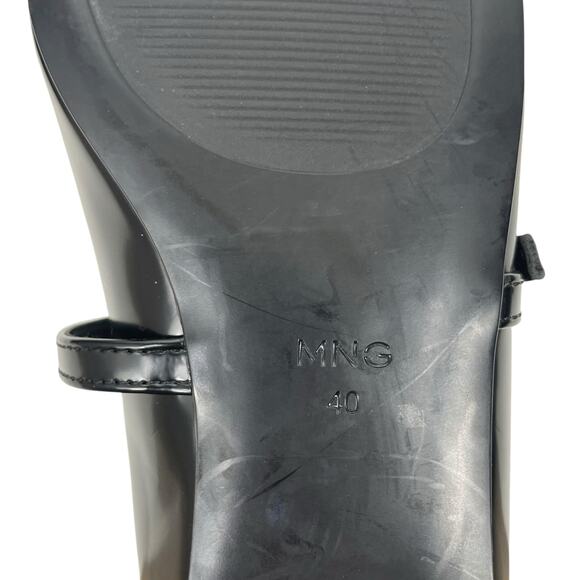 Mango Jewel Strap Glossy Mary Jane Ballet Flats Black Size 40/ 9 - Picture 11 of 12